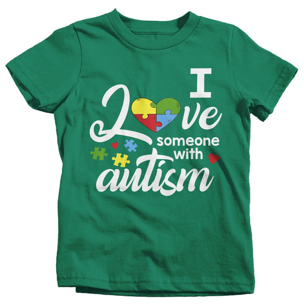 Kids Autism T Shirt Love Someone With Autism Shirt Heart Puzzle Love Autism T Shirt Autism Awareness Shirt-Shirts By Sarah