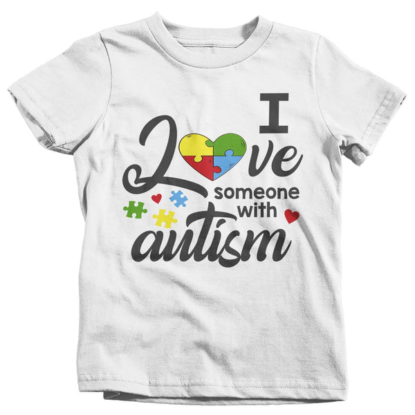 Kids Autism T Shirt Love Someone With Autism Shirt Heart Puzzle Love Autism T Shirt Autism Awareness Shirt-Shirts By Sarah
