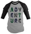 Men's Adventure Raglan Typography Camping Shirt Explore Tee Double Exposure 3/4 Sleeve-Shirts By Sarah