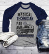 Men's Funny Paramedic Raglan EMT Shirts Do It In Rear Tee Ambulance Shirt 3/4 Sleeve