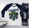 Men's Paramedic Raglan Star Life Snake Tee Gift Idea EMT Shirts 3/4 Sleeve
