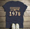 Men's Vintage T Shirt 1978 Birthday Shirt 40th Birthday Tee Light Bulb Marquee Sign Retro Gift Idea