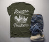 Men's Funny Vintage Chicken T-Shirt Beware Chickens Peckers Shirt Farming Tee
