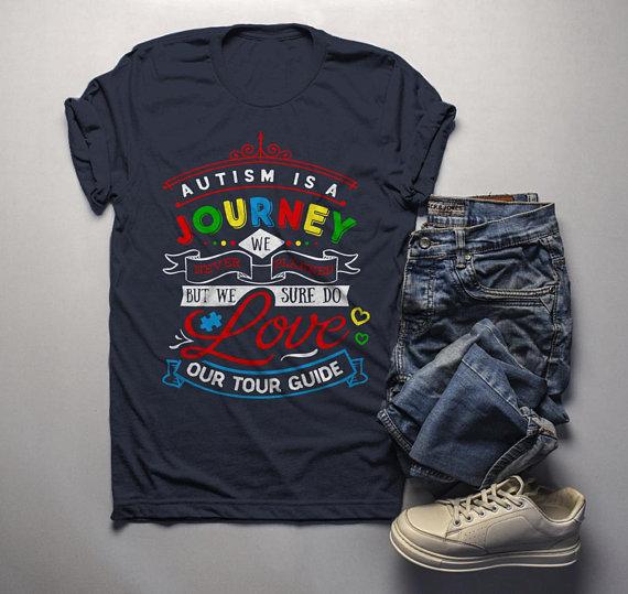 Men's Autism Awareness Shirt Journey Autism Shirt Support Tee Autism Dad T Shirt-Shirts By Sarah