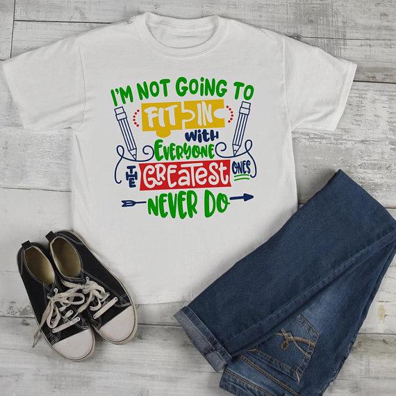 Kids Autism Shirt Puzzle TShirt Not Fit In Greatest Never Do Boy's Girls Cute Autism Support Tee-Shirts By Sarah