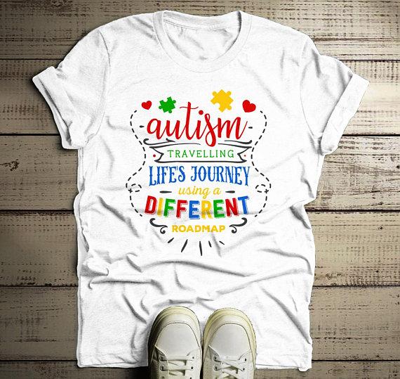 Men's Autism Dad Shirt Autism Journey Shirts Different Road Map Autism T Shirt-Shirts By Sarah