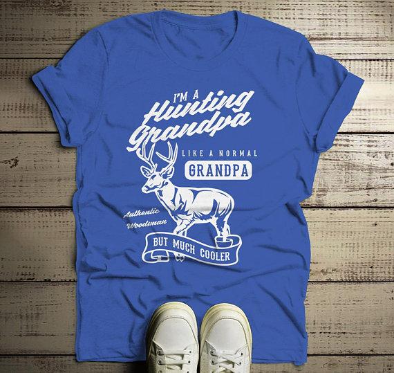 Men's Grandpa T Shirt Hunting Graphic Tee Like Normal Grandpa But Much Cooler Vintage Funny Shirts-Shirts By Sarah