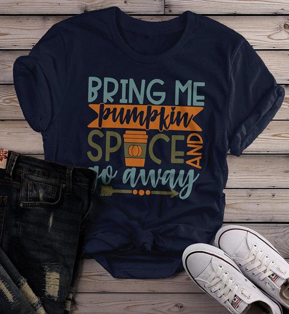 Women's Funny Fall T Shirt Pumpkin Spice Shirts Thanksgiving Tee Graphic Season Tshirt-Shirts By Sarah