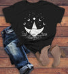 Women's Whale Hipster T-Shirt Sail Away Sailboat Shirt Wanderlust Graphic Tee Moon