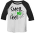 Boy's Funny Halloween Shirt Smell My Feet Graphic Tee Cool Matching Shirts 3/4 Sleeve Raglan Toddler Girl's-Shirts By Sarah