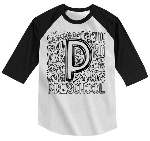 Boy's Cute Preschool T Shirt Typography Raglan 3/4 Sleeve Cool Tee Girl's Pre-school Back To School TShirt-Shirts By Sarah