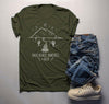 Men's Hipster T Shirt Back Roads Bonfires Beer Shirts Graphic Tee Nature Mountains TShirt Fall Camping