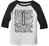 Boy's Cute 1st Grade T Shirt Typography Cool Raglan 3/4 Sleeve Boy's Girl's Grade 1 First Back To School TShirt