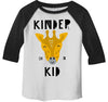 Boy's Cute Kindergarten Shirt Kinder Kid 2018 Giraffe Raglan 3/4 Sleeve Graphic Tee Boy's Girls School Shirts