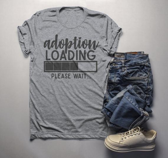 Men's Adoption T Shirt Cute Adoption Loading Parent Tee Gift Idea Adoptive Dad Parents-Shirts By Sarah