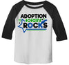 Boy's Adoption Rocks T Shirt Cute Matching Adoption Gift Idea Adoptive Brother Toddler 3/4 Sleeve Raglan