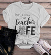 Women's Teacher Life T Shirt Livin' Lovin' Teaching Saying Tee Books Teacher Gift Idea