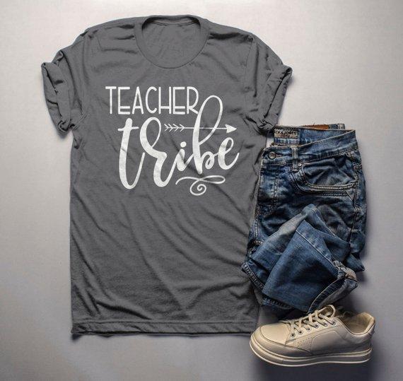Men's Teacher Tribe T Shirt Teacher Shirts For Teachers Gift Idea Teaching Tees-Shirts By Sarah