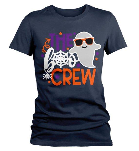 Women's Funny Halloween T Shirt Boo Crew Graphic Tee Matching Halloween Shirts Ghost-Shirts By Sarah