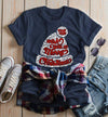 Women's Wish You Merry Christmas Winter Hat T-Shirt Xmas Shirts Hipster Graphic Tee