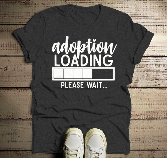Men's Adoption T Shirt Cute Adoption Loading Parent Tee Gift Idea Adoptive Dad Parents-Shirts By Sarah