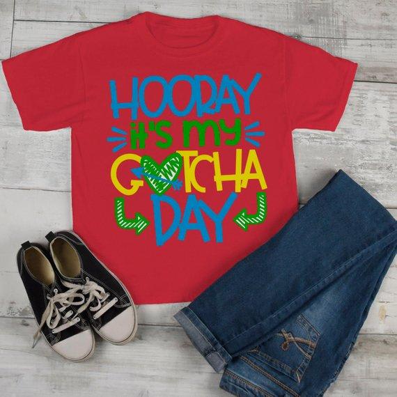 Boy's Gotcha Day T Shirt Adoption Shirts Adopted Tee Cute Adopt Tee Coming Home Day-Shirts By Sarah