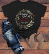Women's Wishing You Merry Christmas T-Shirt Xmas Wreath Shirts Beautiful Graphic Tee