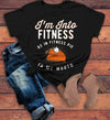 Women's Funny Pie T Shirt Thanksgiving Shirts Into Fitness Pie In Mouth Workout Tee Turkey Day TShirt V Neck Or Crew