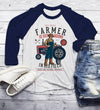 Men's Funny Farmer Shirt Best In Field TShirt 3/4 Sleeve Raglan Farming Gift Idea Vintage Farming Graphic Tee