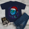 Kids Earth Christmas Shirt Geek Shirt Christmas Geek Shirts Graphic Tee Santa Hat T Shirt Boy's Girl's Toddler