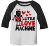 Kids Valentine's Day T Shirt Little Love Machine Shirts Cute Adorable Valentine Tshirt Toddler Tee 3/4 Sleeve Raglan