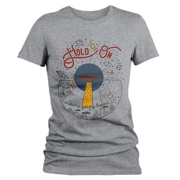 Women's Funny UFO T Shirt Going Home Alien Shirt Space Graphic Tee Geek Shirt Nerd Shirts-Shirts By Sarah