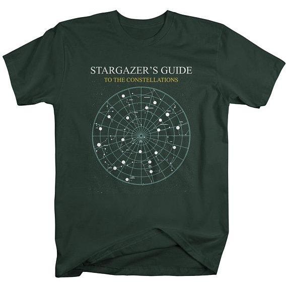 Men's Geek Star Map Constellations T-Shirt Universe Stars Shirt Gazer Gift Idea Tee Nerd-Shirts By Sarah