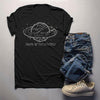 Men's Geek Shirt Saturn Shirts Planet Music Graphic Tee Sound Universe Record Hipster Shirt Celestial