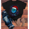 Women's Earth Christmas Shirt Geek Shirt Christmas Geek Shirts Graphic Tee Santa Hat T Shirt