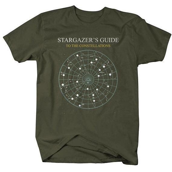 Men's Geek Star Map Constellations T-Shirt Universe Stars Shirt Gazer Gift Idea Tee Nerd-Shirts By Sarah