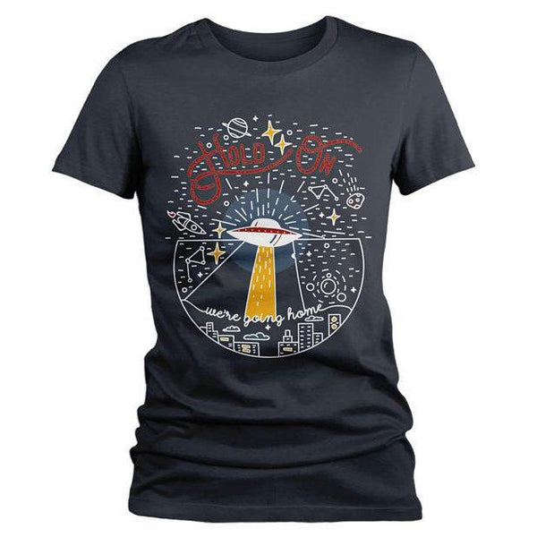 Women's Funny UFO T Shirt Going Home Alien Shirt Space Graphic Tee Geek Shirt Nerd Shirts-Shirts By Sarah