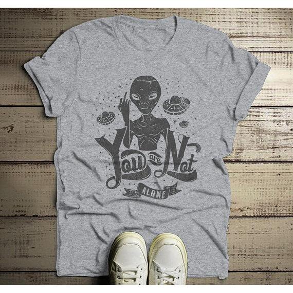 Men's Alien T Shirt Mature NSFW Shirt Not Alone Aliens Shirts UFO Space Geek Graphic Tee-Shirts By Sarah