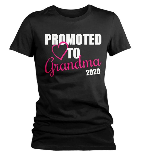 Women's Grandma T-Shirt Promoted To Grandma 2020 Shirt Promotion New Baby Reveal Gift Idea Shirts-Shirts By Sarah