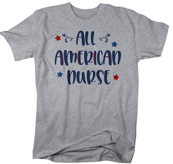 Men's All American Nurse T-Shirt Nurse Shirt Patriotic Shirts 4th July Independence Day Shirts America Shirt-Shirts By Sarah