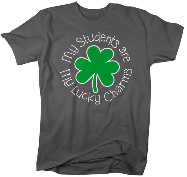 Men's Teacher T-Shirt St. Patrick's Day Shirts Students Are Lucky Charms Graphic Tee Tshirt Clover-Shirts By Sarah