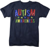 Men's Autism Awareness T-Shirt Puzzle Autism Shirts Colorful Balloons Fun Autistic Awareness TShirt
