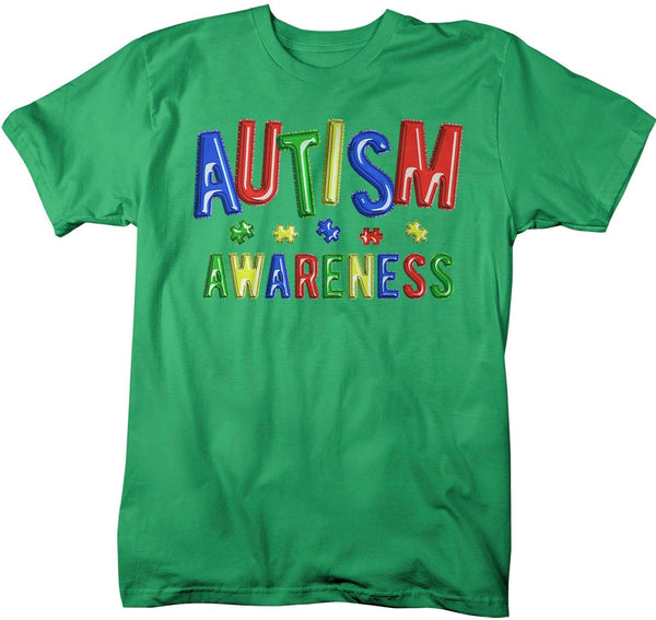Men's Autism Awareness T-Shirt Puzzle Autism Shirts Colorful Balloons Fun Autistic Awareness TShirt-Shirts By Sarah