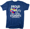 Men's Autism Teacher Shirt Autism Shirts Proud Teacher Au-Some Students Tee Teach Heart Awareness Tee