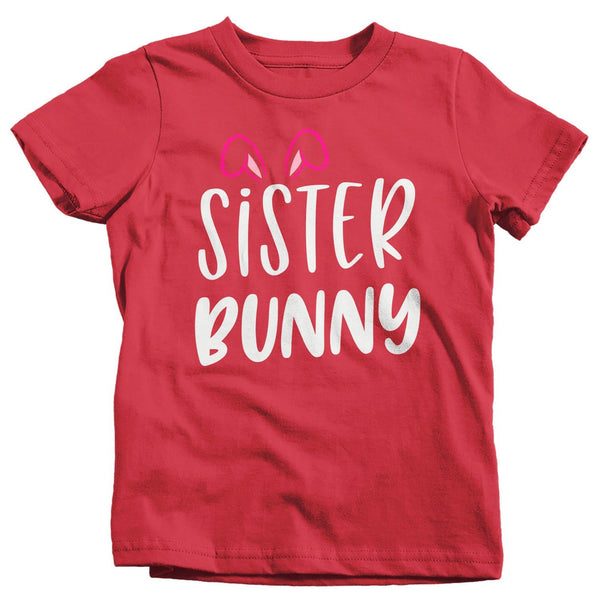 Girl's Easter Shirt Sister Bunny T-Shirts Cute Sisters Bunny Ears Easter TShirt Easter Tee Sister Shirt-Shirts By Sarah