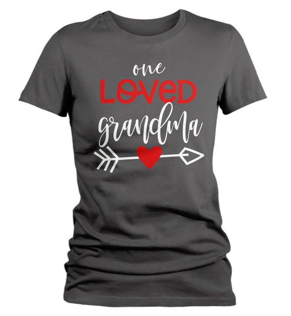 Women's Loved Grandma T Shirt Grandma T Shirts Arrow Valentine's Day Shirts Gift For Grandma Heart Tee TShirt-Shirts By Sarah