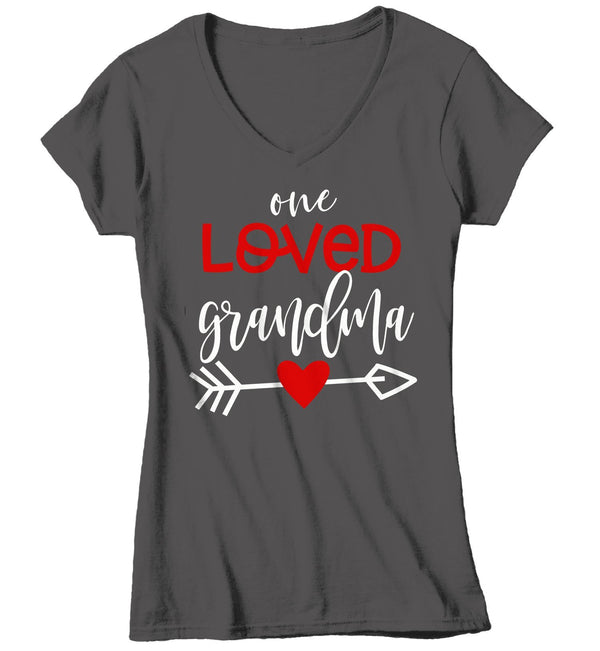 Women's Loved Grandma T Shirt Grandma T Shirts Arrow Valentine's Day Shirts Gift For Grandma Heart Tee TShirt-Shirts By Sarah