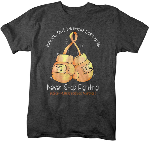 Men's MS T-shirt Knock Out Multiple Sclerosis Shirts Boxing Gloves TShirt Watercolor MS Shirts-Shirts By Sarah