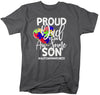 Men's Autism Dad Shirt Autism Shirts Proud Dad Au-Some Son Tee Dads Father Heart Awareness Tee
