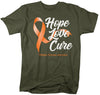 Men's MS T-shirt Hope Love Cure Multiple Sclerosis Shirts Orange Ribbon TShirt MS Shirts